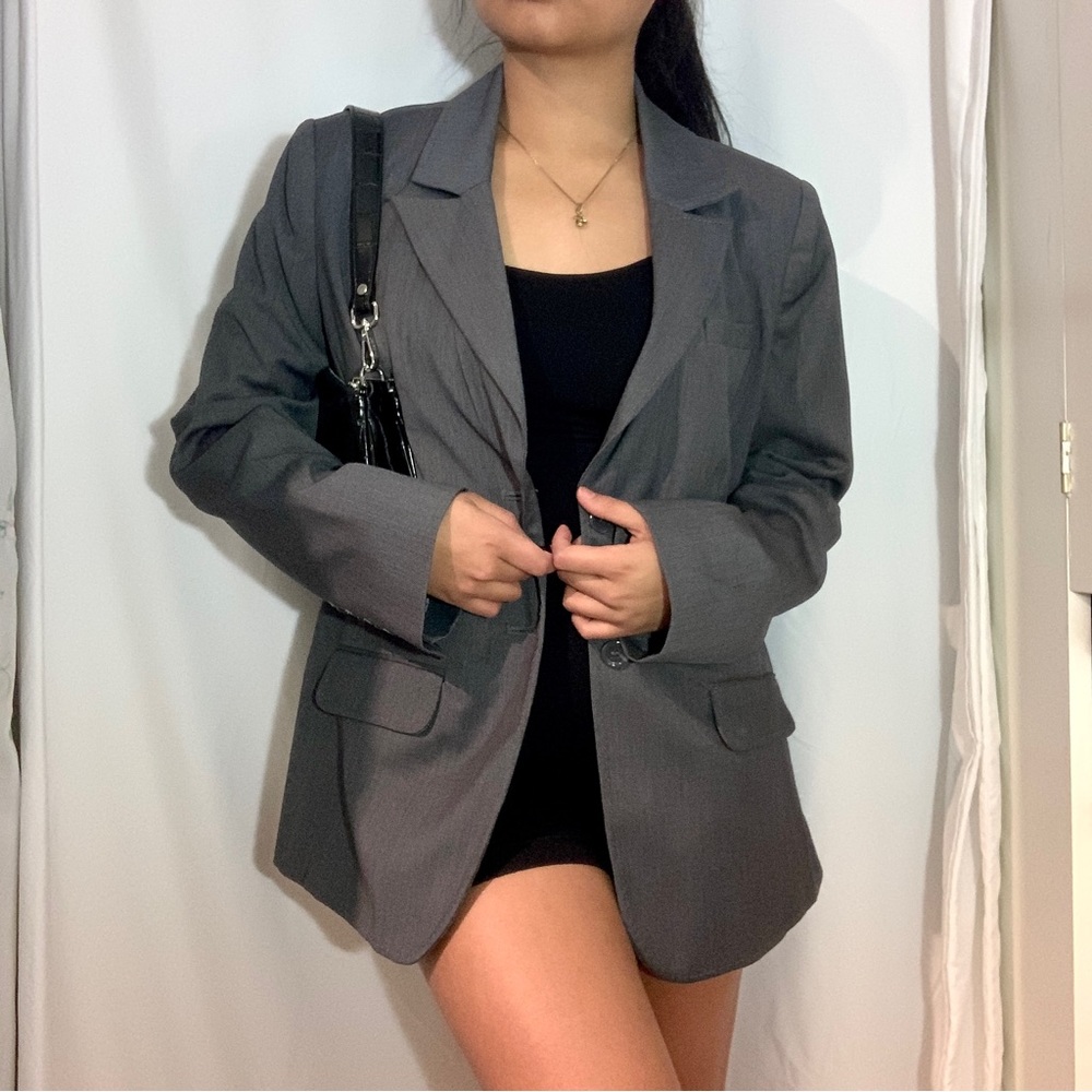 Semi Metallic Grey Blazer